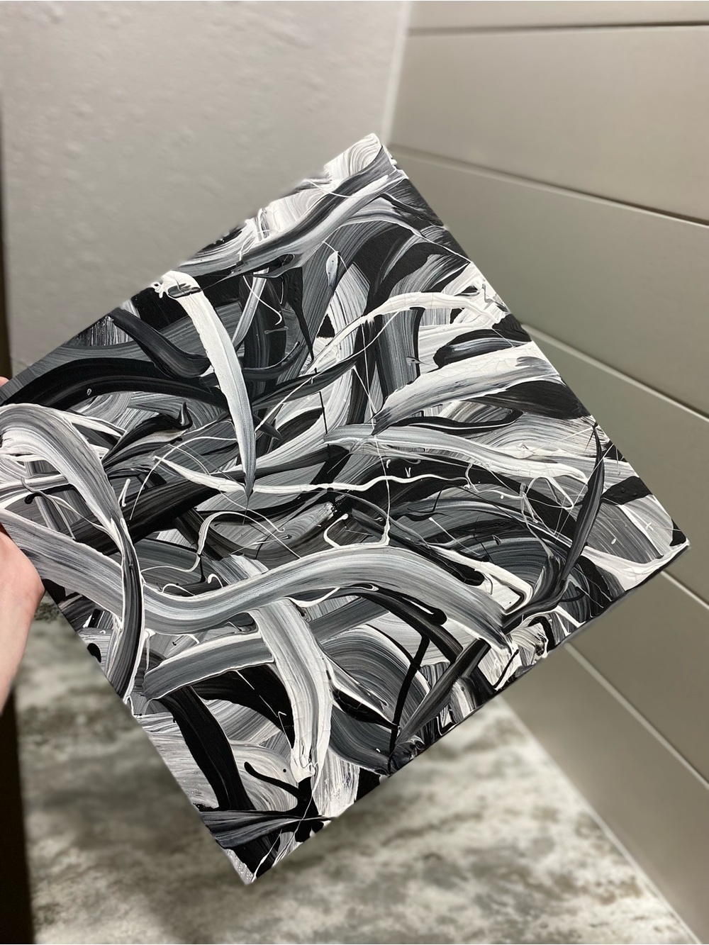 Black & White Abstract Canvas Art - Picture 3 of 7